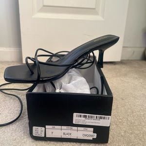 Black strappy heel
